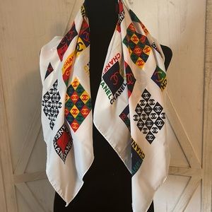 Vintage Coco Chanel Logo Scarf